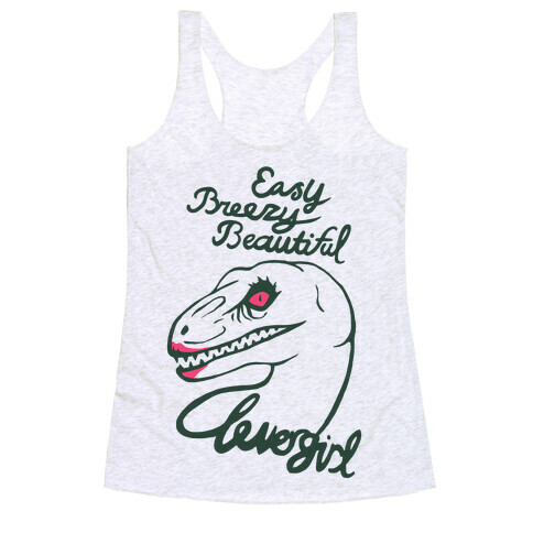 Easy Breezy Beautiful, Clever Girl Velociraptor Racerback Tank Top