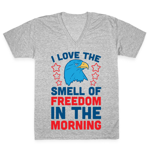 I Love The Smell Of Freedom In The Morning V-Neck Tee Shirt