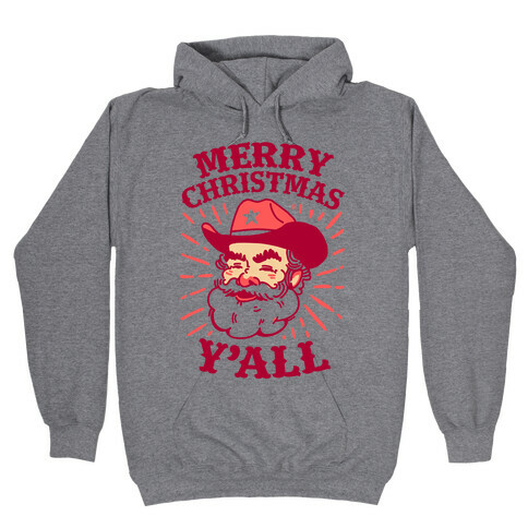 Merry Christmas Y'all Santa Claus Hooded Sweatshirt