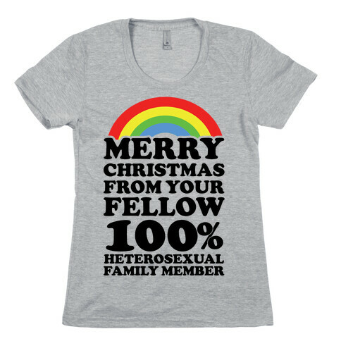 Merry Christmas From Your Fellow 100% Heterosexual Family Member Womens T-Shirt