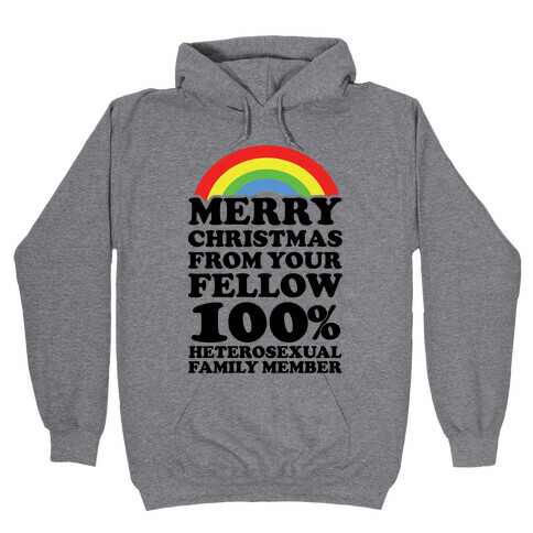 Merry Christmas From Your Fellow 100% Heterosexual Family Member Hooded Sweatshirt