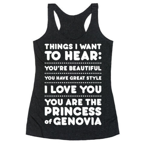Things I Want To Hear Racerback Tank Top