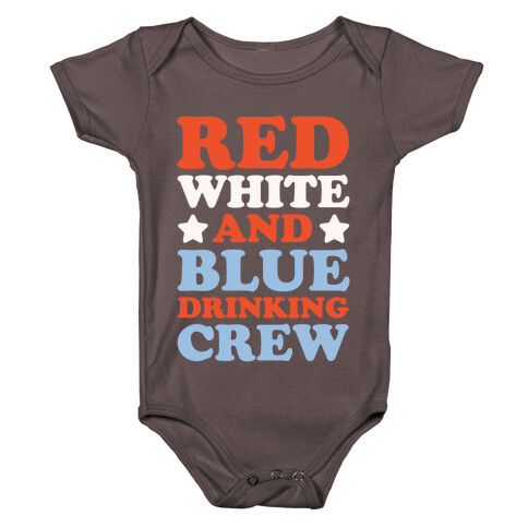 Red White and Blue Drinking Crew Baby One-Piece