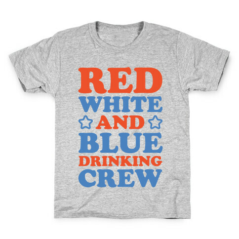 Red White and Blue Drinking Crew Kids T-Shirt