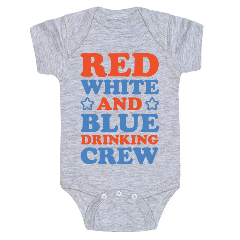 Red White and Blue Drinking Crew Baby One-Piece
