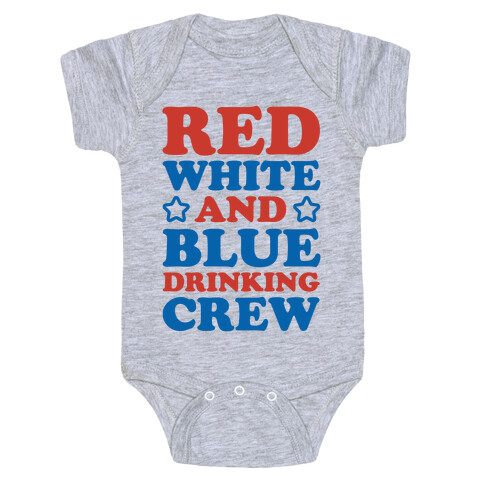Red White and Blue Drinking Crew Baby One-Piece
