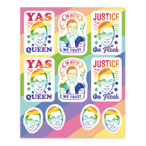 Ruth Bader Ginsburg Pride  Stickers and Decal Sheet