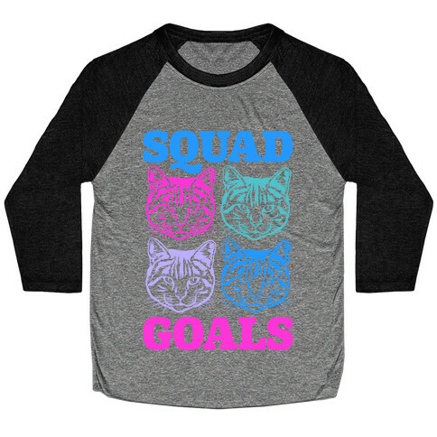 Cat Squad Goals Baseball Tee