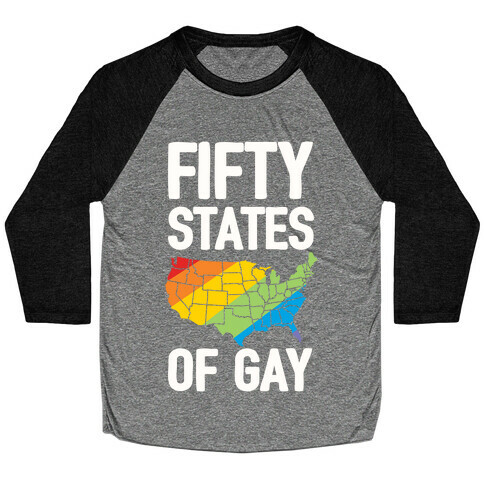 Fifty States Of Gay Baseball Tee