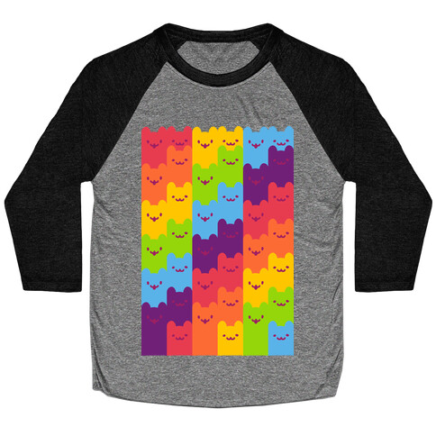 Rainbow Cats Baseball Tee