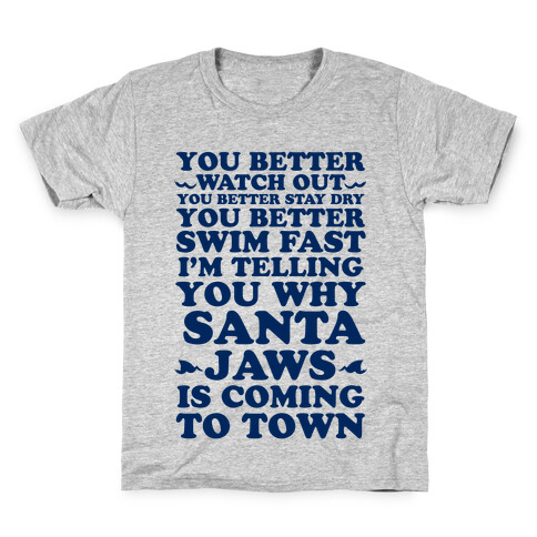 Santa Jaws Is Coming To Town Kids T-Shirt