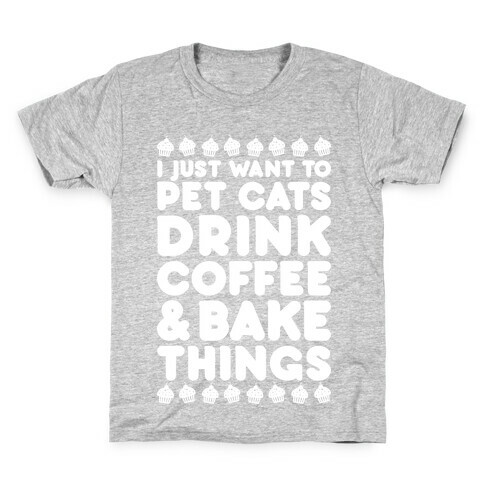 Pet Cats Drink Coffee Bake Things Kids T-Shirt