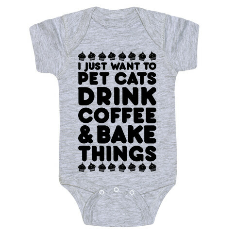 Pet Cats Drink Coffee Bake Things Baby One-Piece