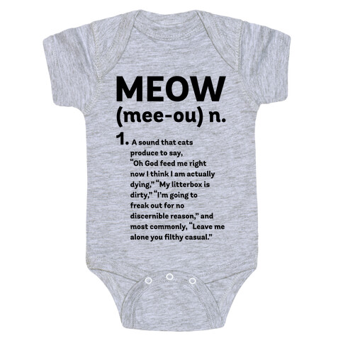 Meow - Noun Baby One-Piece