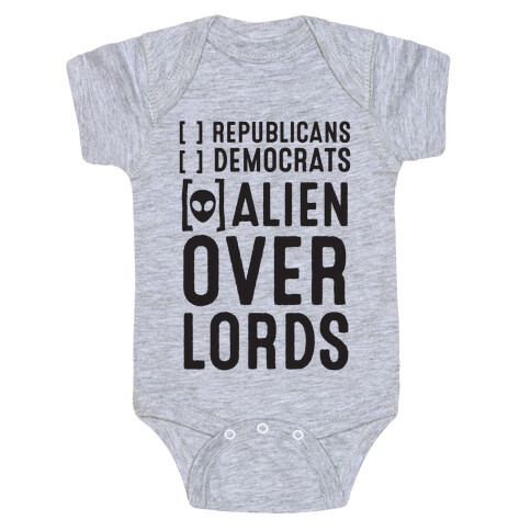 Vote Alien Overlords Baby One-Piece