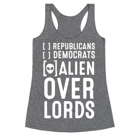 Vote Alien Overlords Racerback Tank Top