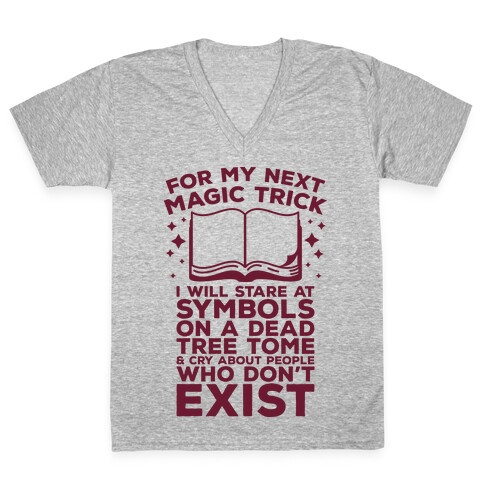 Book Magic Trick V-Neck Tee Shirt