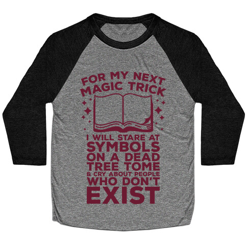 Book Magic Trick Baseball Tee