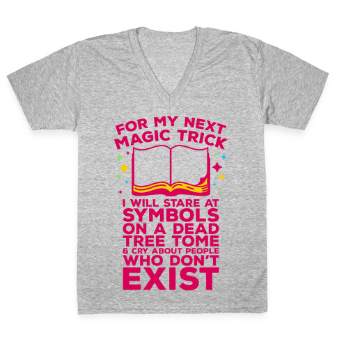 Book Magic Trick V-Neck Tee Shirt