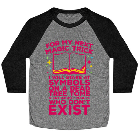 Book Magic Trick Baseball Tee