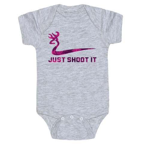 Just Shoot It Pink (V-neck) Baby One-Piece