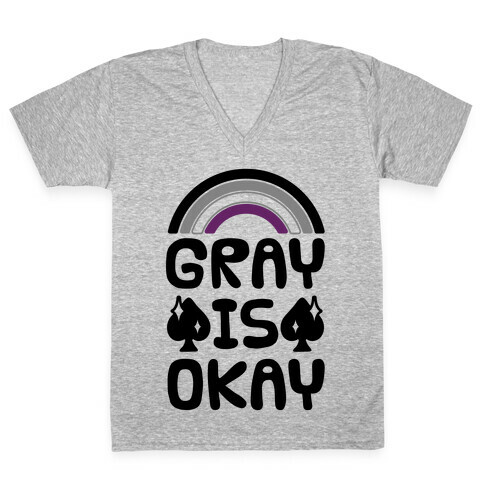 Gray Is Okay V-Neck Tee Shirt