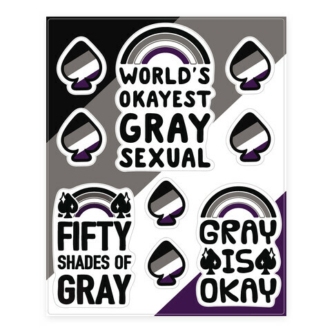 Graysexual  Stickers and Decal Sheet