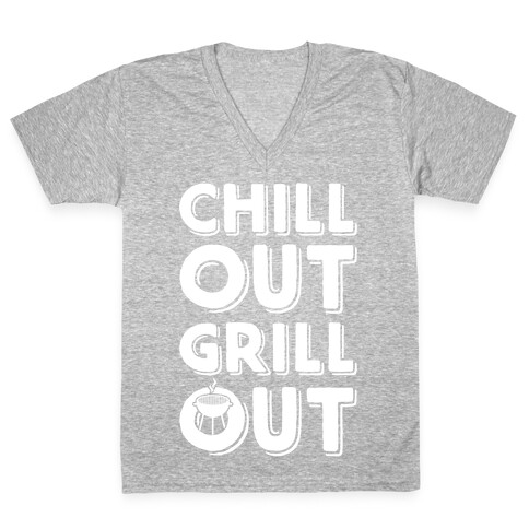 Chill Out Grill Out V-Neck Tee Shirt
