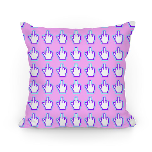 Neon 90's 8 Bit Middle Finger Pillow