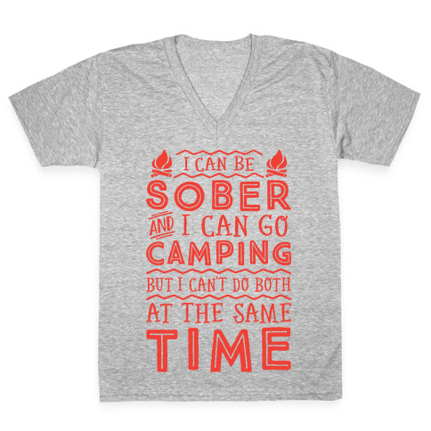 Sober Camping V-Neck Tee Shirt