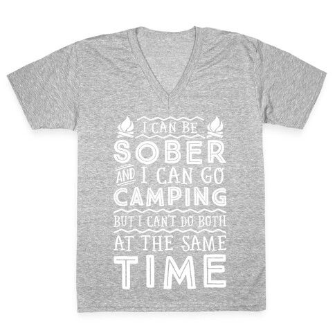 Sober Camping V-Neck Tee Shirt