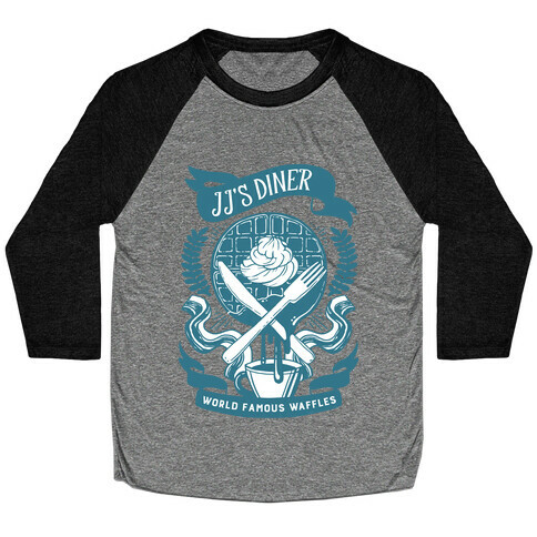 JJ's Diner: Belgian Waffle Crest Baseball Tee