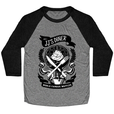 JJ's Diner: Belgian Waffle Crest Baseball Tee