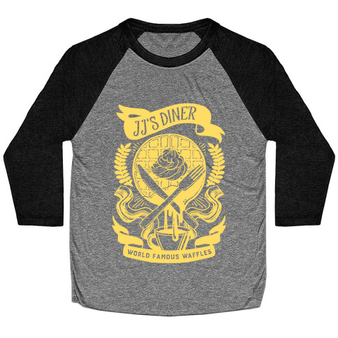 JJ's Diner: Belgian Waffle Crest Baseball Tee