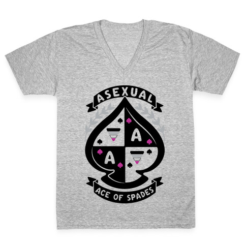 Asexual Crest V-Neck Tee Shirt