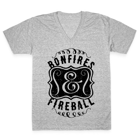 Bonfires And Fireball V-Neck Tee Shirt