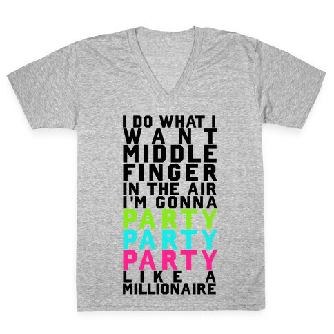 Party Party Party V-Neck Tee Shirt