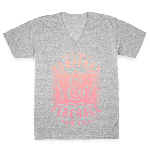 Bonfires And Fireball V-Neck Tee Shirt