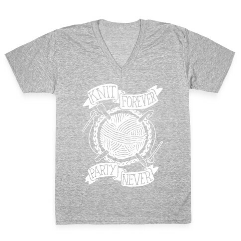 Knit Forever Party Never V-Neck Tee Shirt