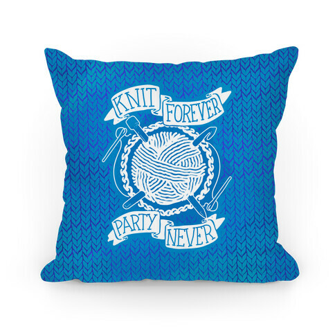 Knit Forever Party Never Pillow