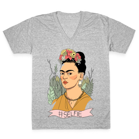Frida #Selfie V-Neck Tee Shirt