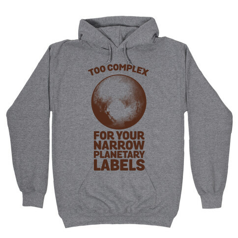 Pluto- Too Complex For Your Narrow Planetary Labels Hooded Sweatshirt