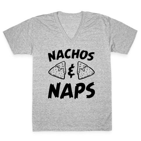 Nachos & Naps V-Neck Tee Shirt