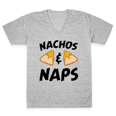 Nachos & Naps V-Neck Tee Shirt