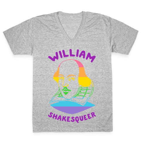 William ShakesQueer V-Neck Tee Shirt