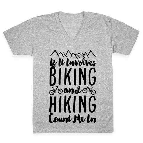 Biking and Hiking V-Neck Tee Shirt