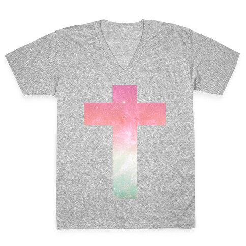 Cosmic Cross V-Neck Tee Shirt