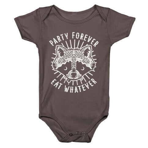 Party Forever Eat Whatever Raccoon Baby One-Piece