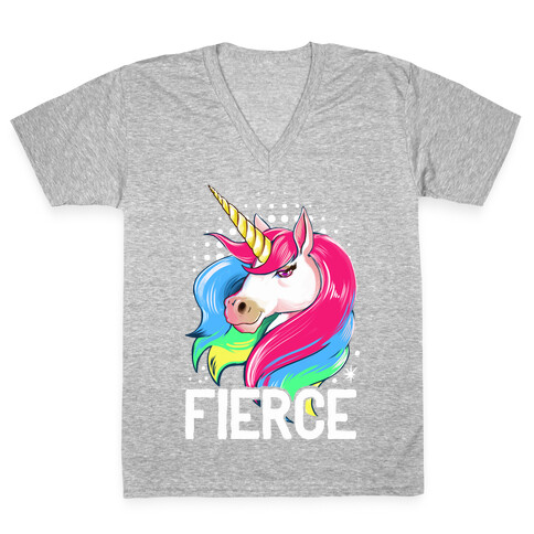 Fierce Unicorn V-Neck Tee Shirt