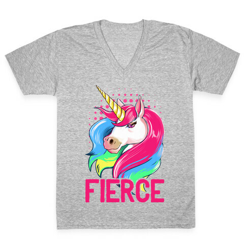 Fierce Unicorn V-Neck Tee Shirt